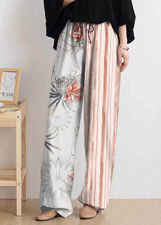 Nude High Waist Linen Carrot Pants