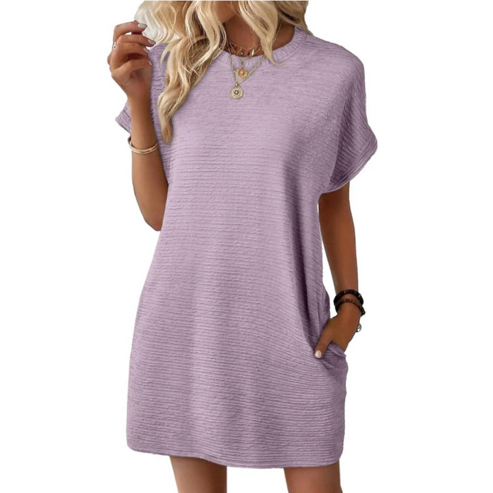 Ivay™ – Elegant Minimalist Summer Dress with Round Neckline