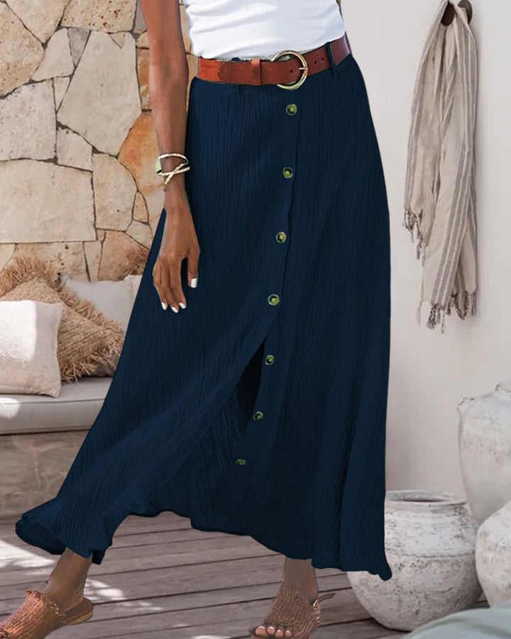 Syndy - Buttoned Flowing Skirt