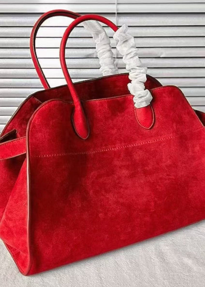 Fashion wine red Large Capacity Suede Tote Handbag