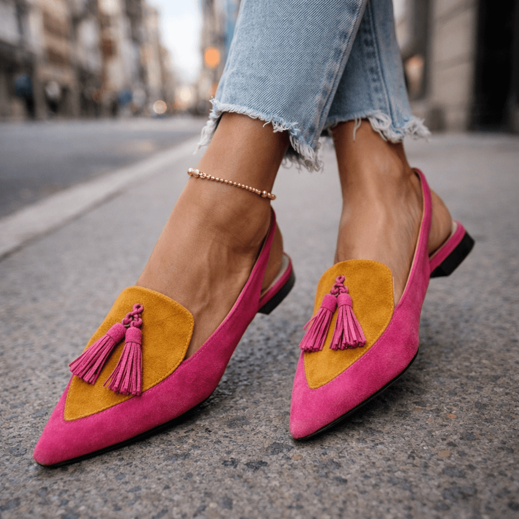 Nexoria | Bicolor Pom Pom Mules