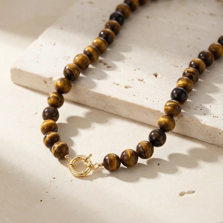 Hazel | Bold Tigers Eye Necklace & Earrings (set of 2)