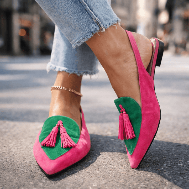 Nexoria | Bicolor Pom Pom Mules