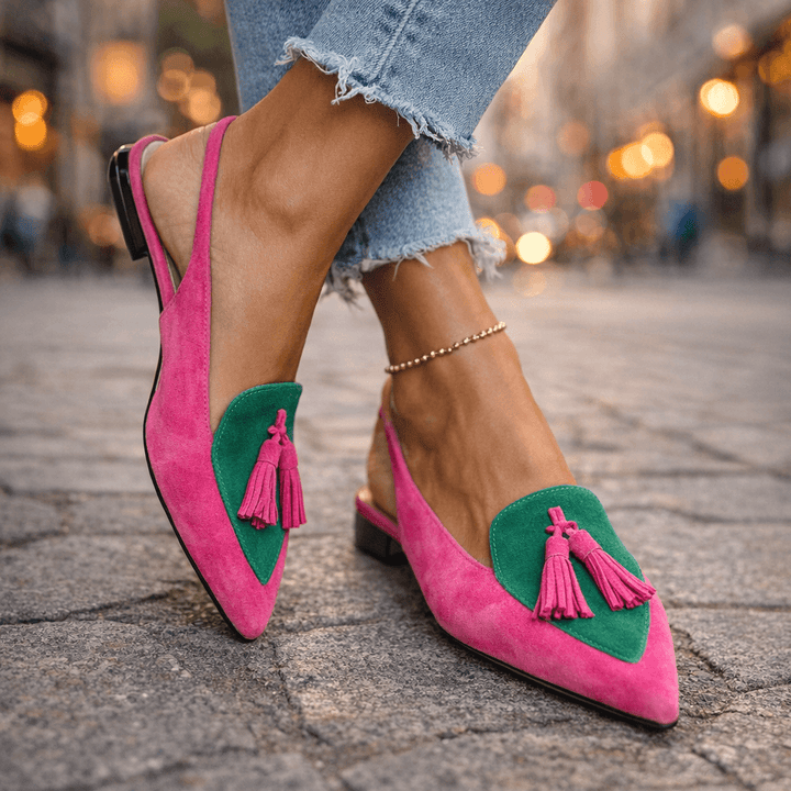 Nexoria | Bicolor Pom Pom Mules