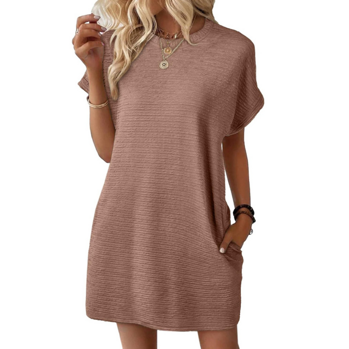 Ivay™ – Elegant Minimalist Summer Dress with Round Neckline