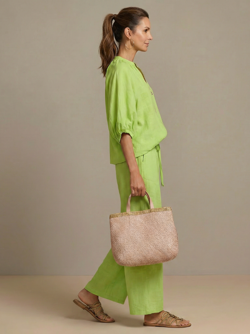 Natalia | Zip Blouson Wide Leg Pants Set