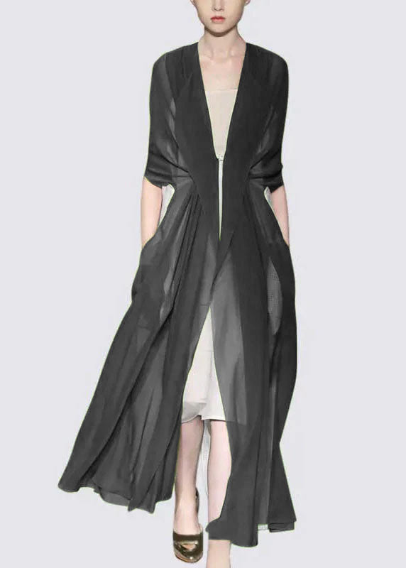 Elegant Green Silk Long Sleeve Dress