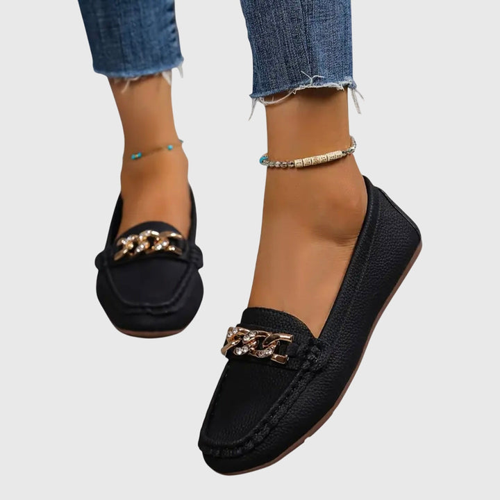 Eden | Flat Diamond Buckle Slippers