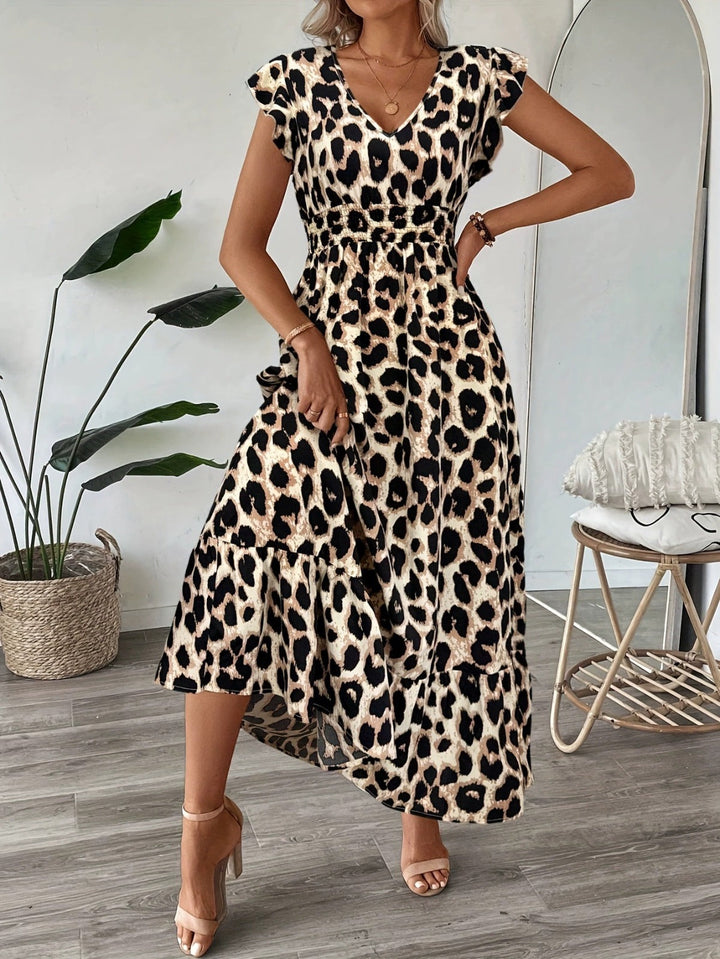 Candela Baroque V-Neck Maxi Dress