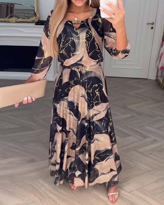 Camille Printed Chiffon Midi Dress