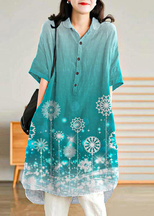 Jade Green Linen Shirt Dress