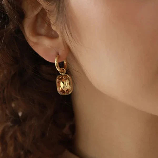Zara | Bold Champagne Earrings