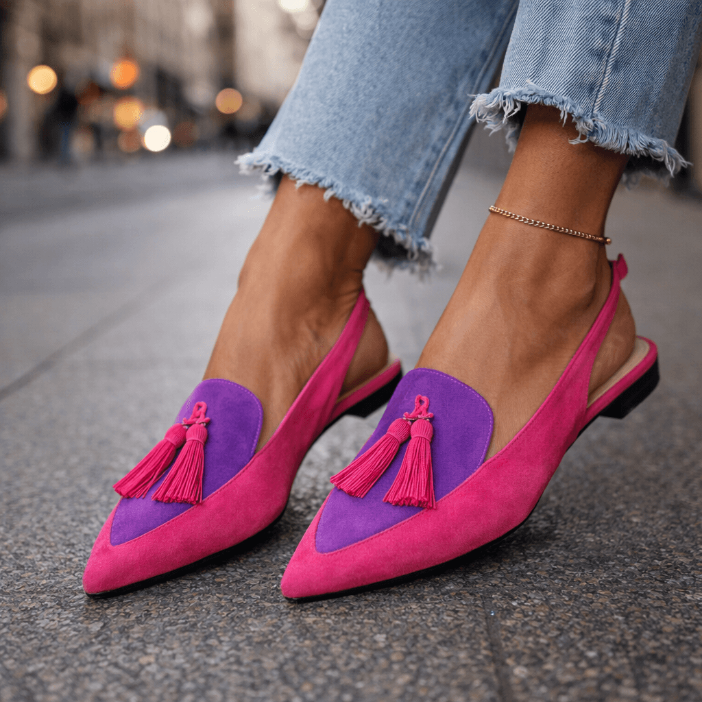 Nexoria | Bicolor Pom Pom Mules