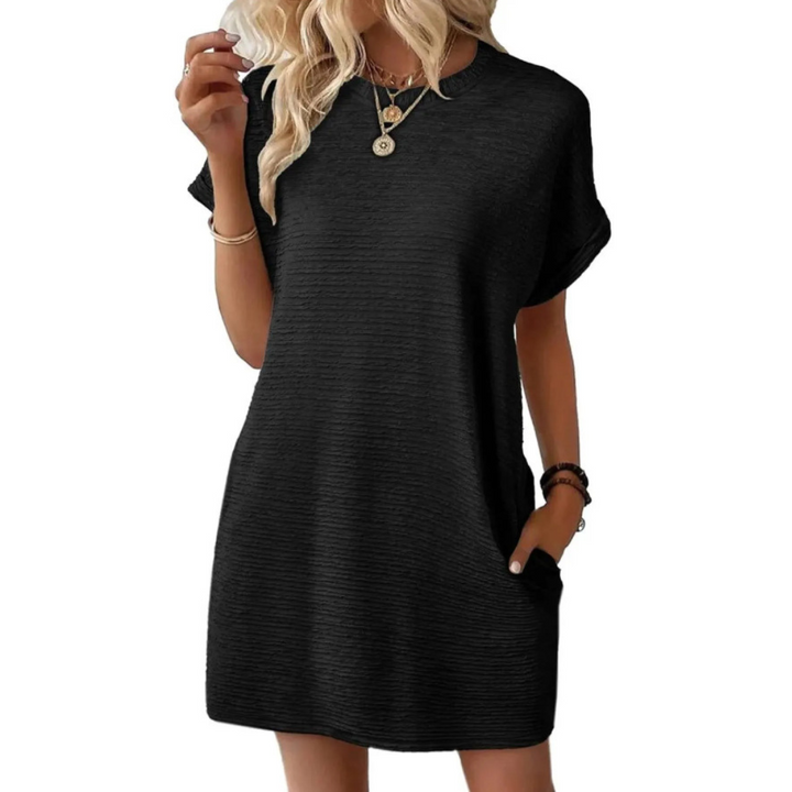 Ivay™ – Elegant Minimalist Summer Dress with Round Neckline