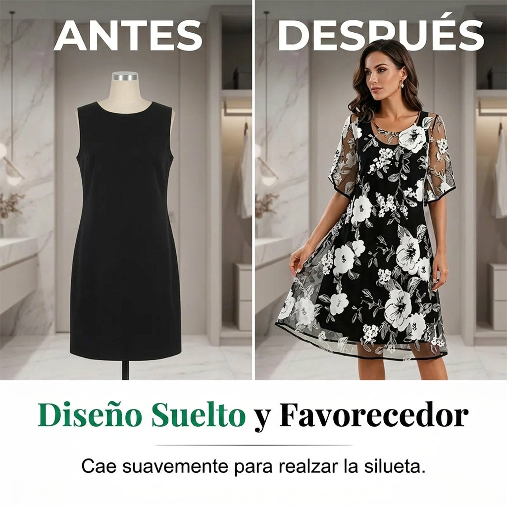 Elisa Elegant Floral Chiffon Dress