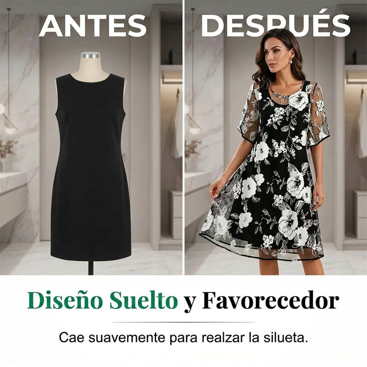 Elisa Elegant Floral Chiffon Dress