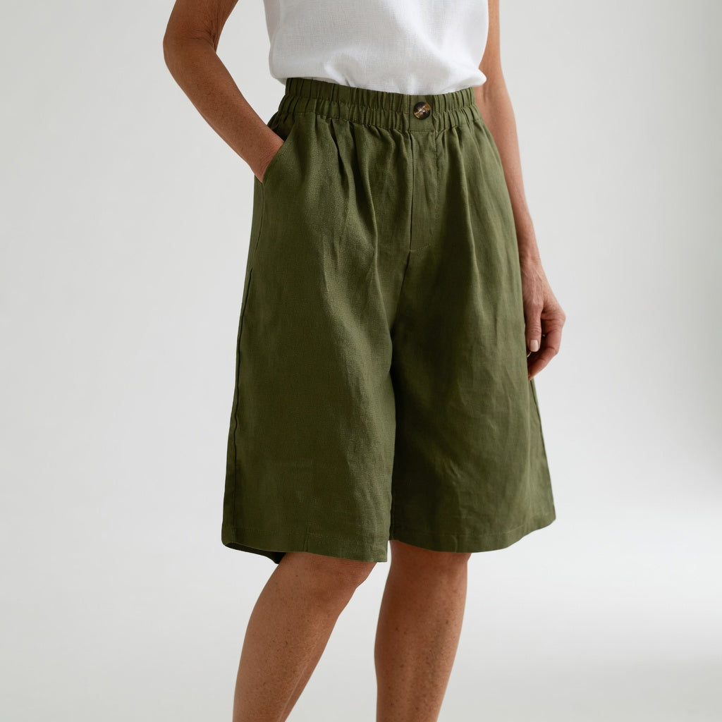 Wandeline | Natural Elastic Waist Loose Shorts