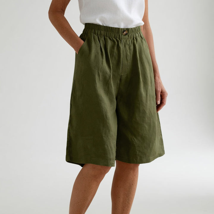 Wandeline | Natural Elastic Waist Loose Shorts