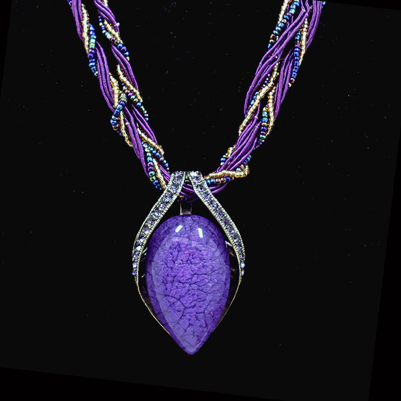 Lavender Zircon Water Drop Necklace