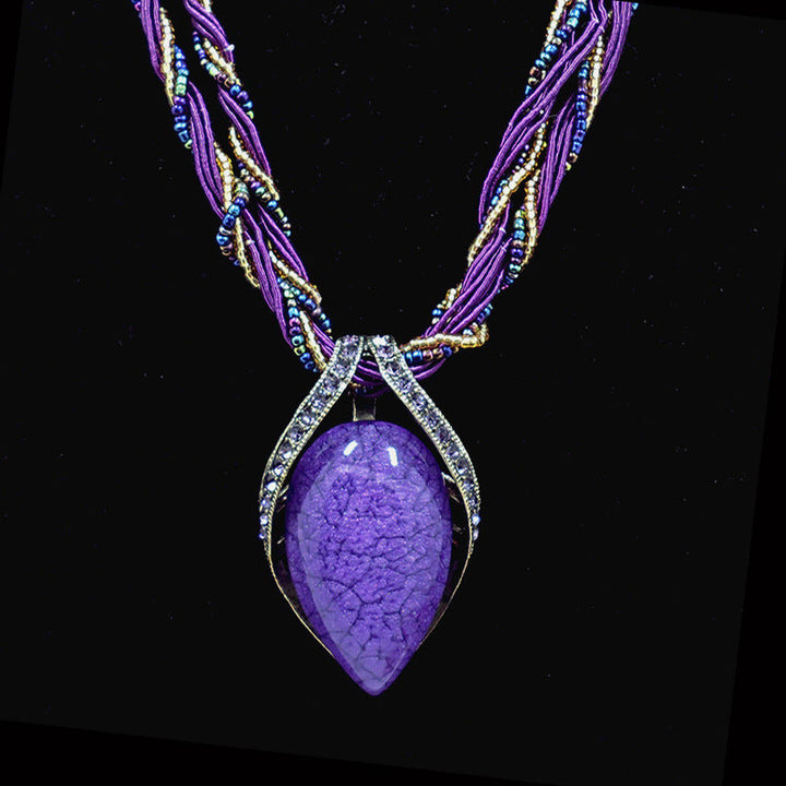 Lavender Zircon Water Drop Necklace