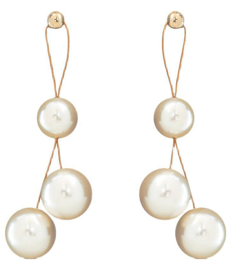 White Pearl S925 Silver Drop Earrings