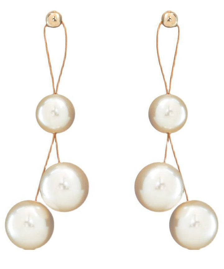White Pearl S925 Silver Drop Earrings