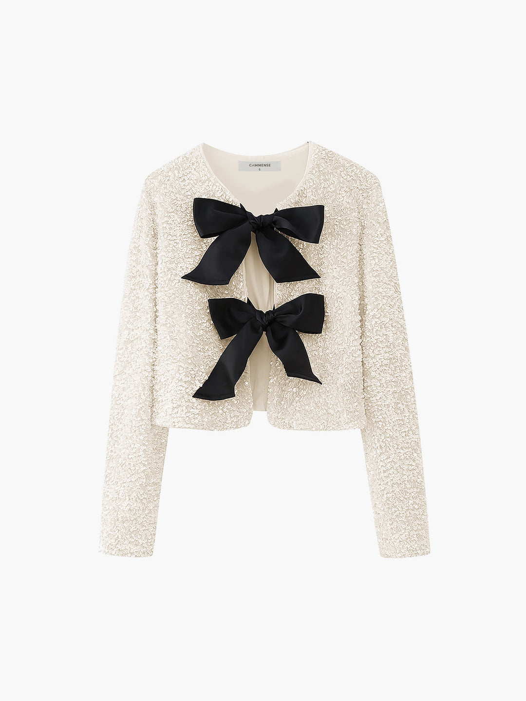 Sequined Velvet Bowknot Decor Jacket - Women's Fashion Australia | Jarah Melbourne