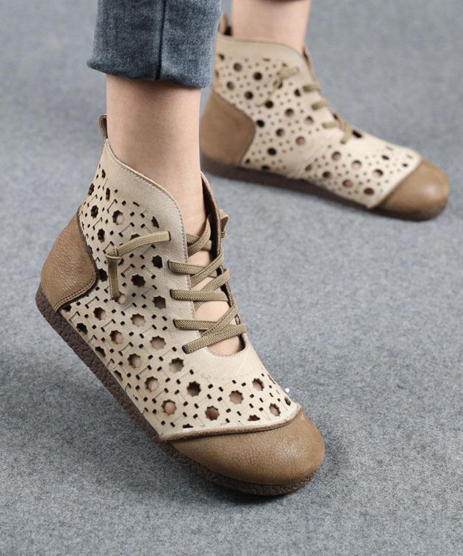 Brown Ankle Boots Made of Genuine Leather