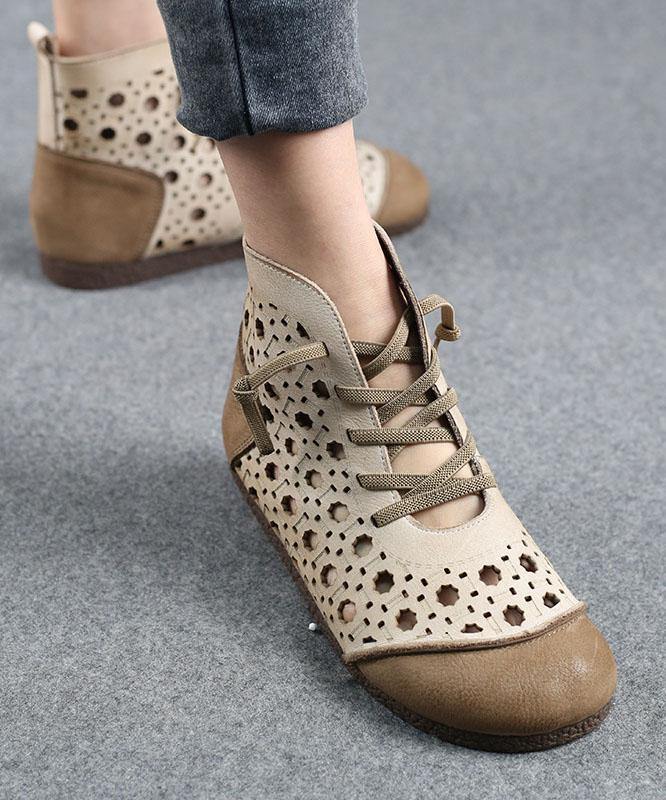 Brown Ankle Boots Made of Genuine Leather