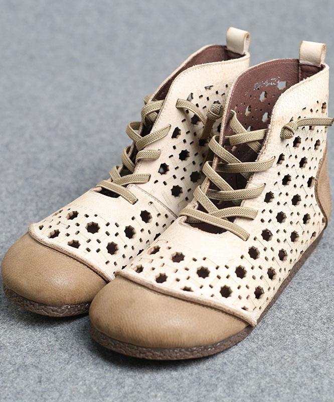 Brown Ankle Boots Made of Genuine Leather