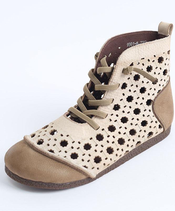 Brown Ankle Boots Made of Genuine Leather