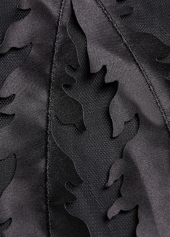 Black Reversed Tulle Cotton Dress
