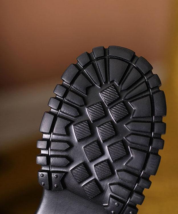 Black Flat Shoes with Buckle Strap Platform Flat Shoes