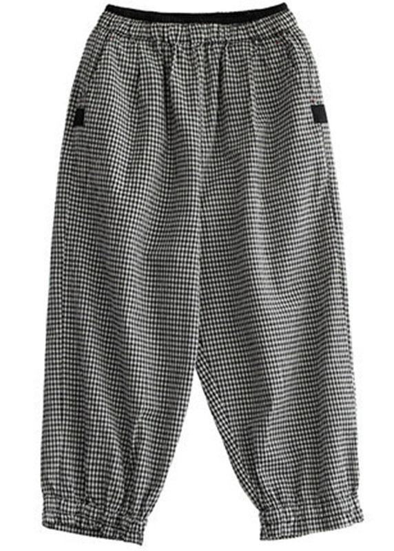 Bohemian Plaid Taschen Sommer Leinenhose