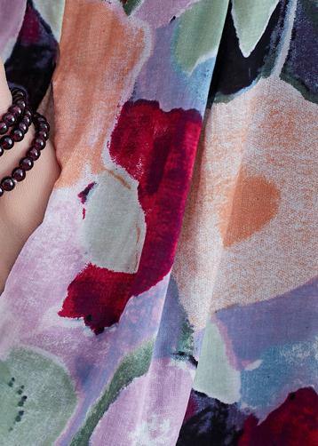 Bohemian Floral Long Dress Half Sleeve Cinched Maxi Summer Dresses