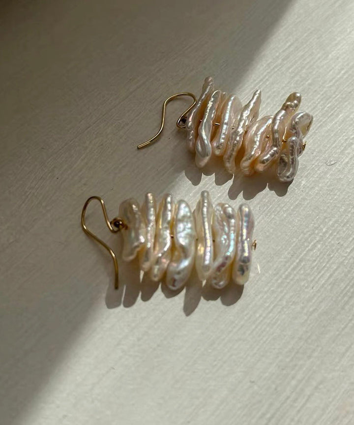 White 14K Gold Irregular Pearl Drops