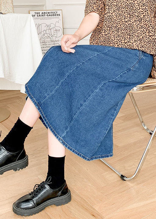 Denim Blue A-Line Summer Skirt