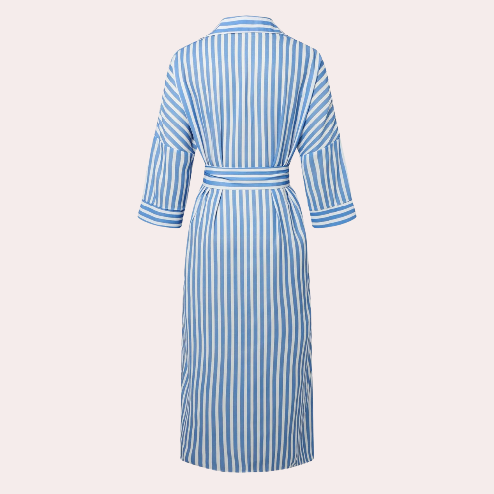 Noa Striped Midi Shirt Dress