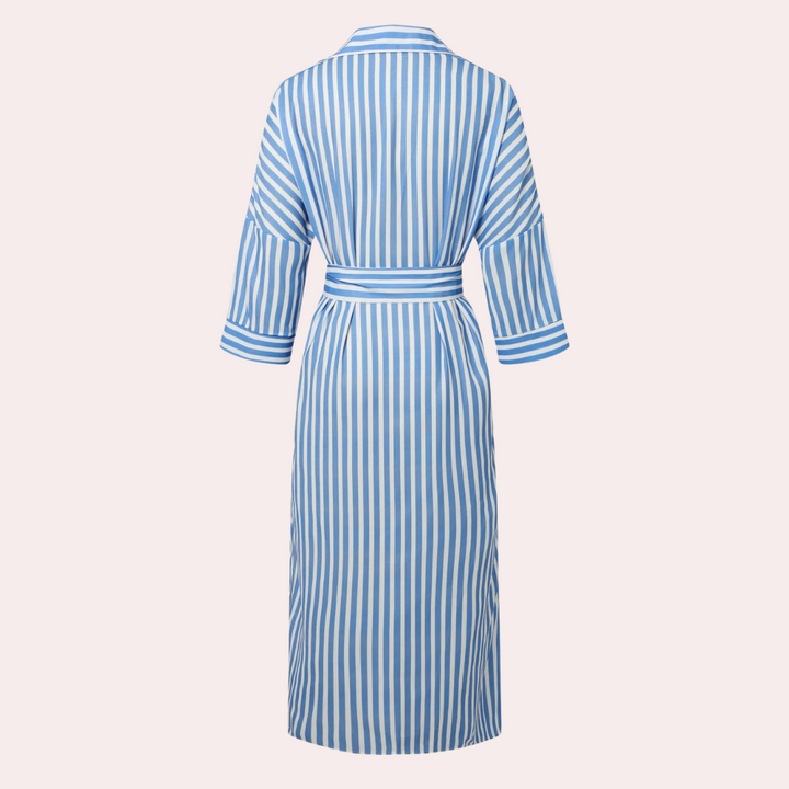 Noa Striped Midi Shirt Dress