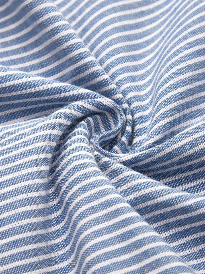 Striped Button Midi Dress