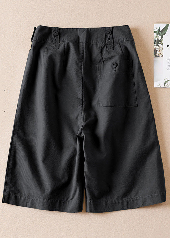 Army Green High Waist Cotton Shorts