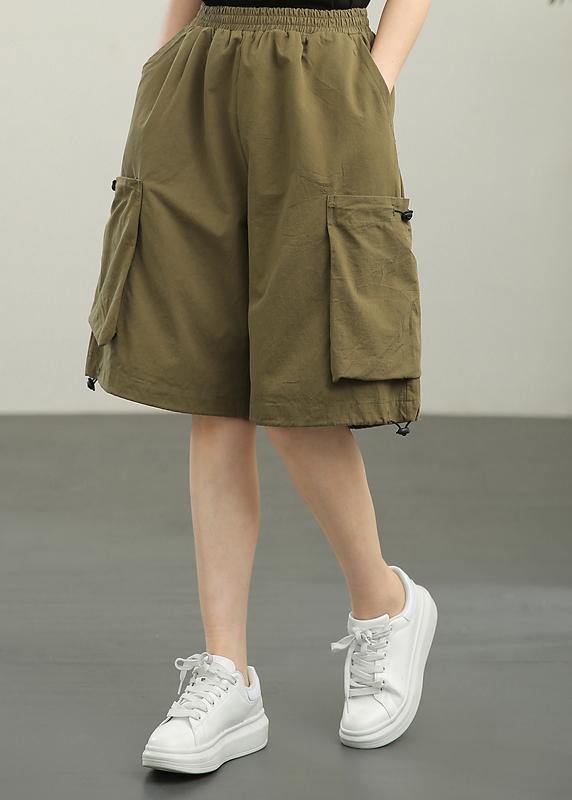 Casual Green High-Waisted Hotpants Summer