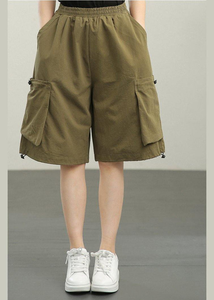 Casual Green High-Waisted Hotpants Summer