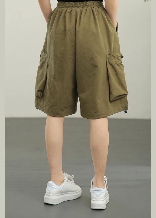 Casual Green High-Waisted Hotpants Summer