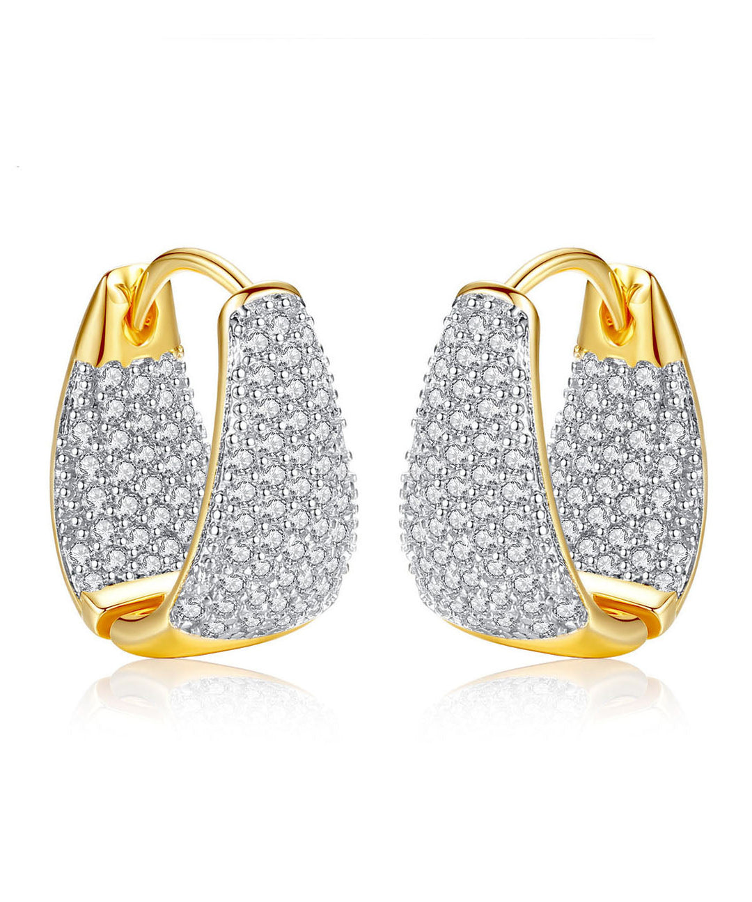 Zircon 14K Gold Hoop Earrings