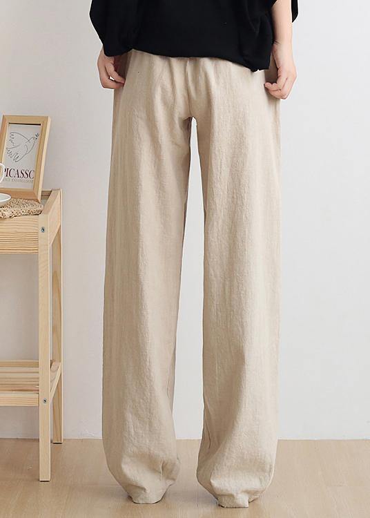 Nude High Waist Linen Carrot Pants