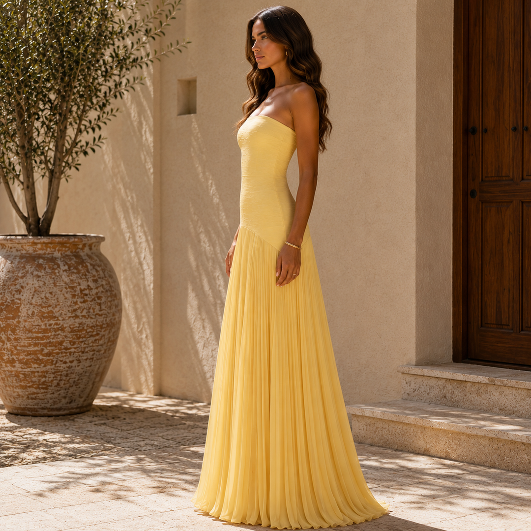 Almudena Elegant Floral Maxi Dress