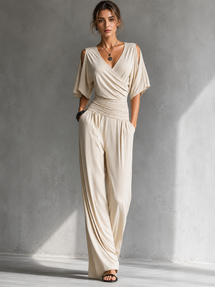 Alia | Elegant Jumpsuit with Wrap Look and Wide Leg