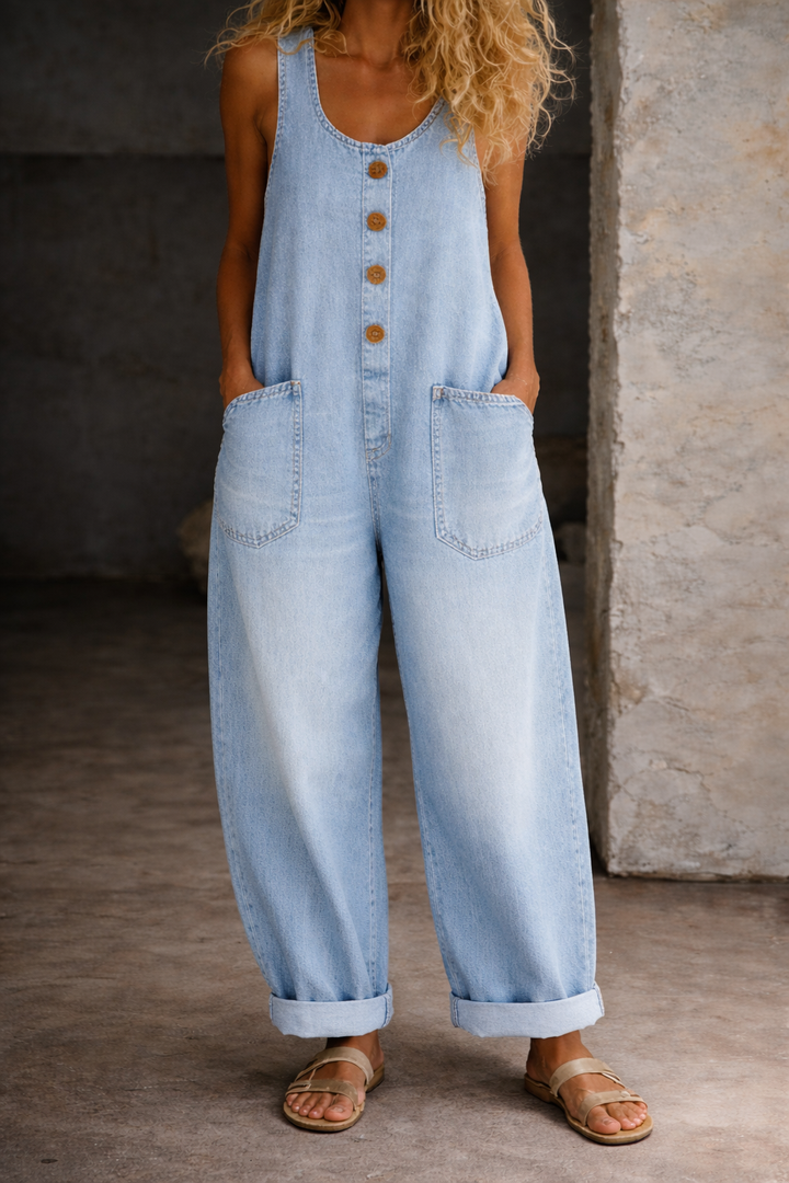 Sara | Vintage Washed Denim Overall