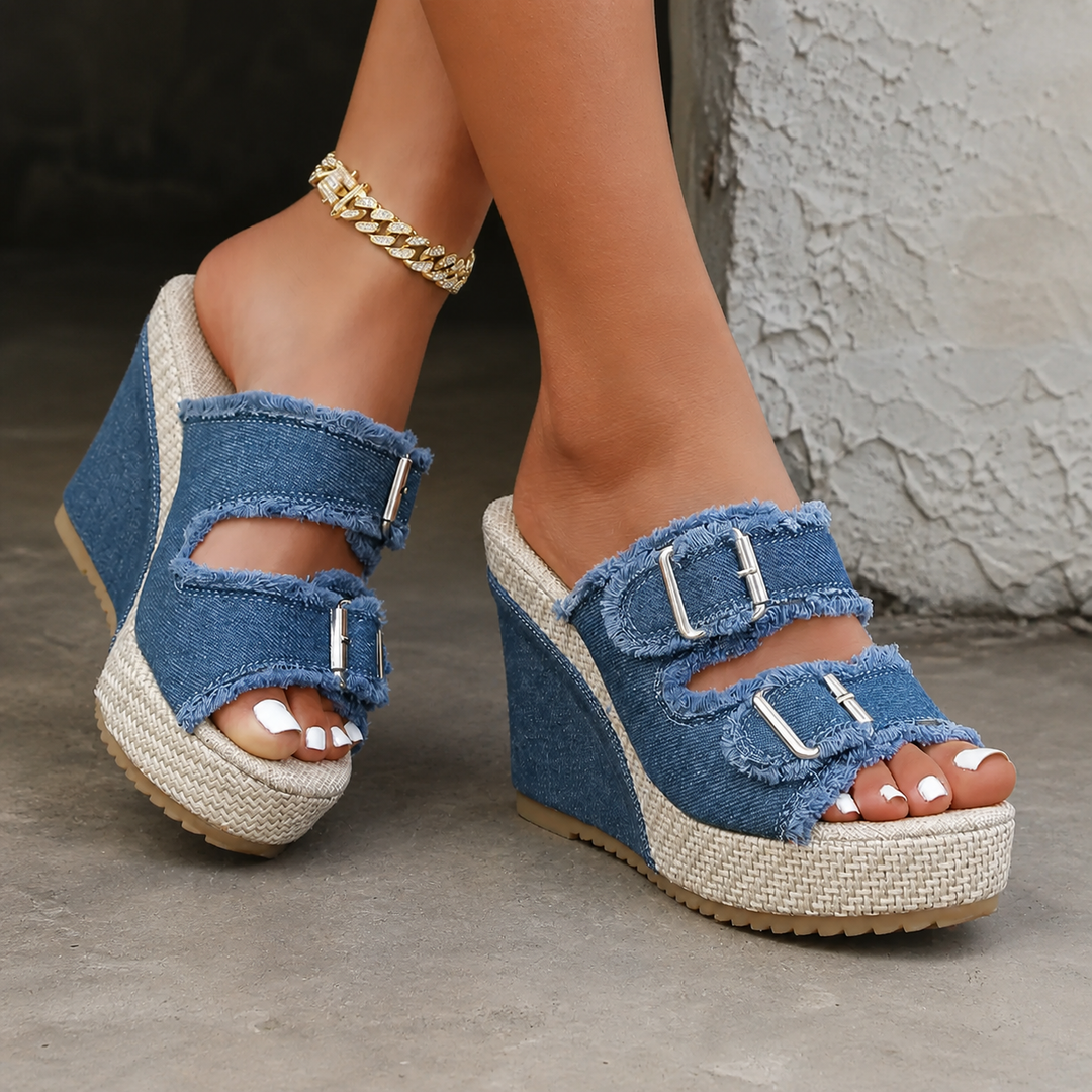 Atelier | Frayed Edge Wedge Sandal